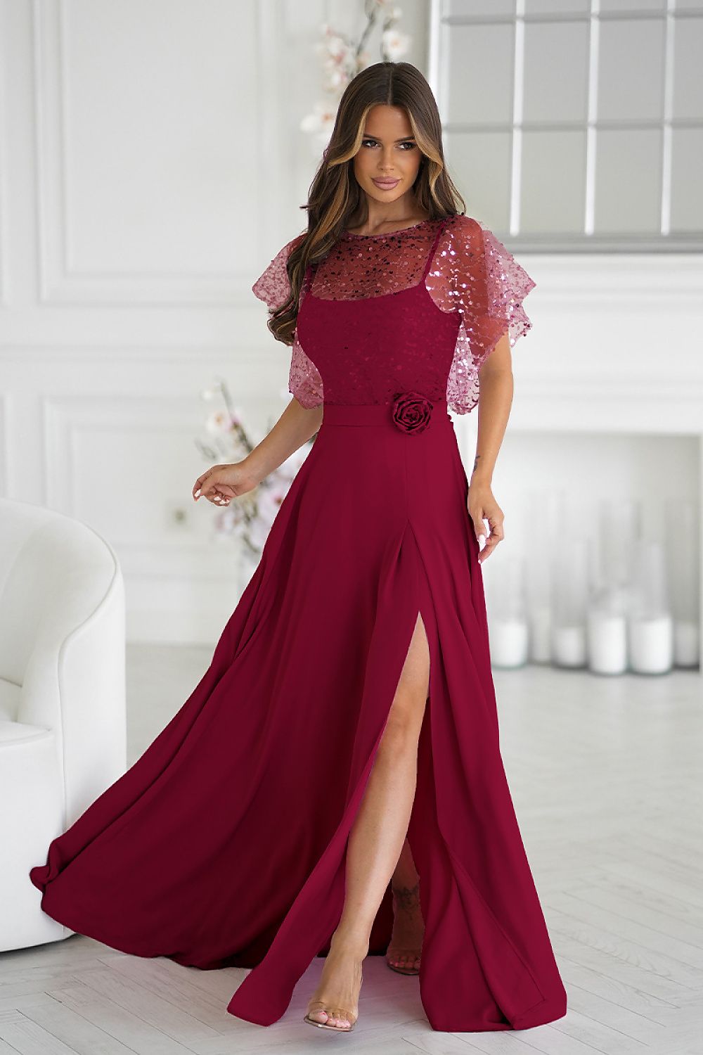Long dress model 219685 Bicotone - ELEMODA
