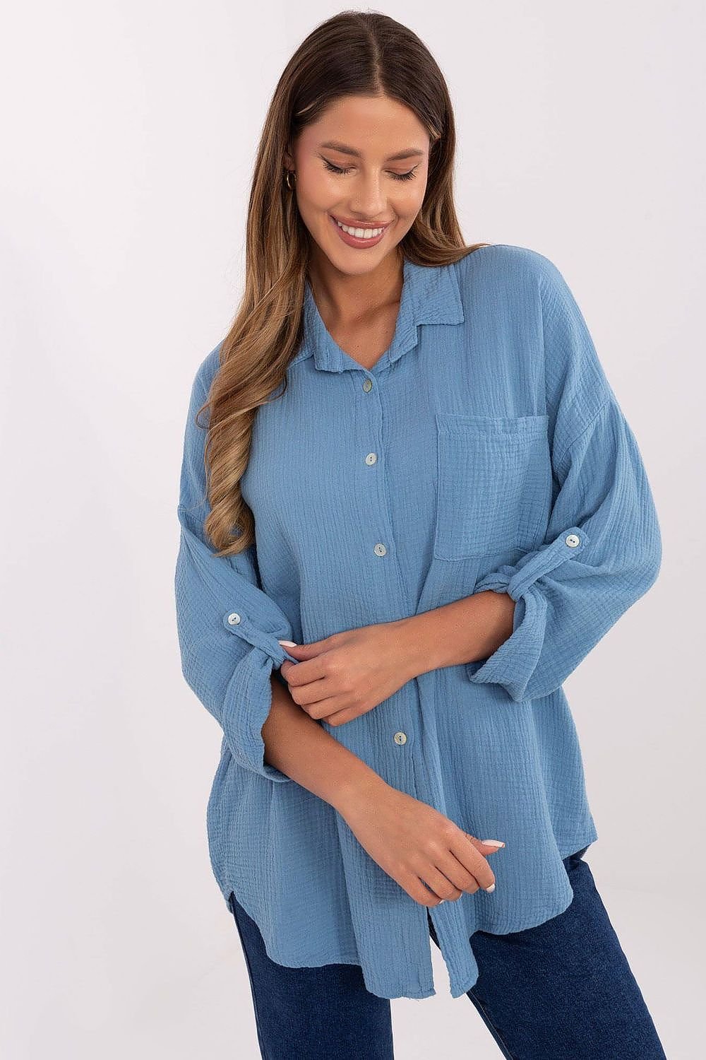 Long sleeve shirt model 210007 Italy Moda - ELEMODA