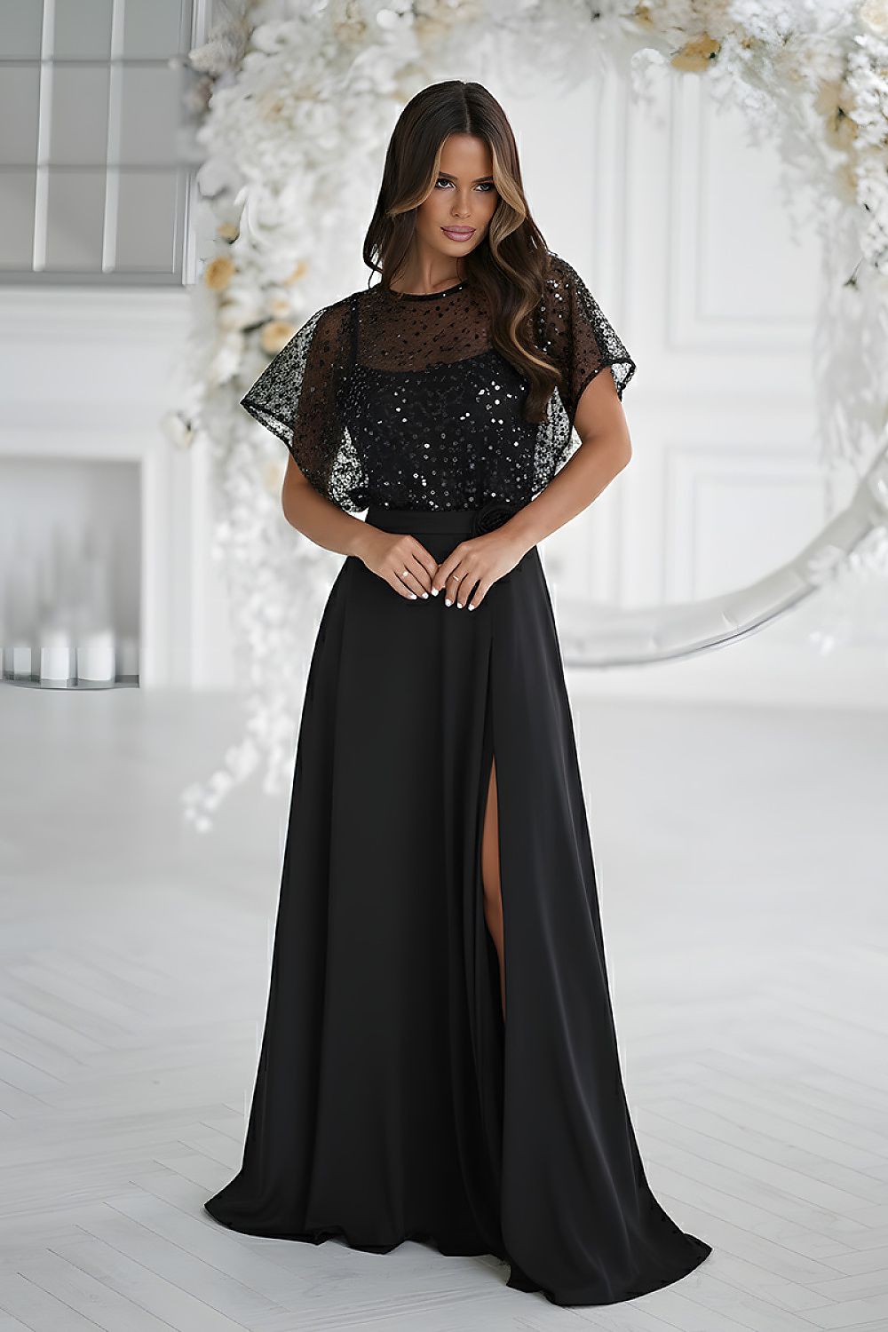 Long dress model 219685 Bicotone - ELEMODA