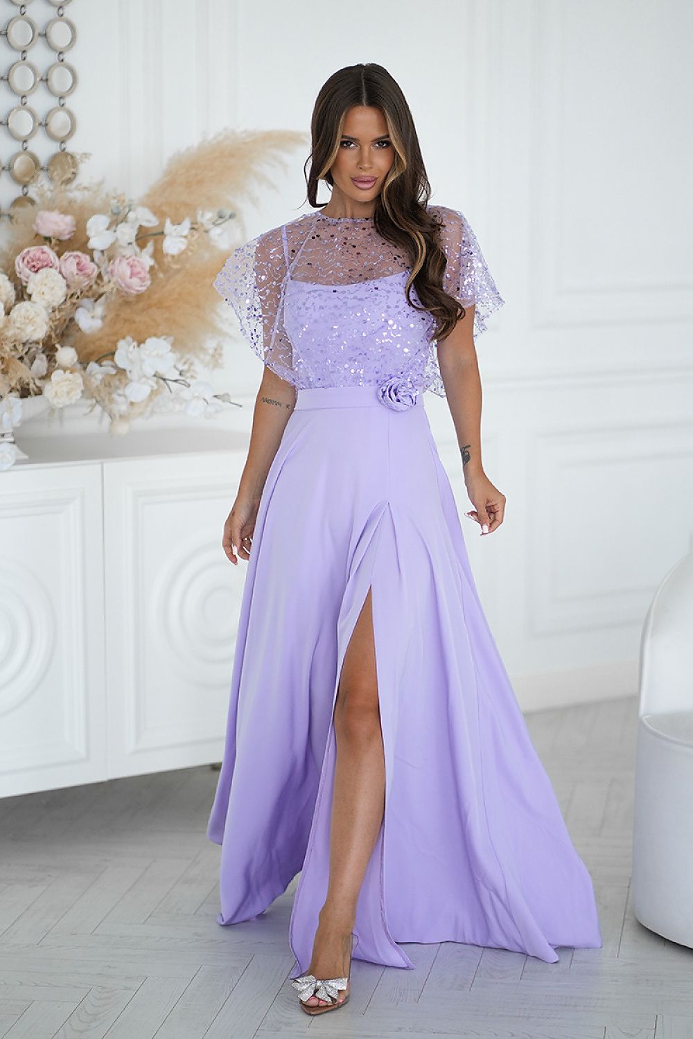 Long dress model 219685 Bicotone - ELEMODA