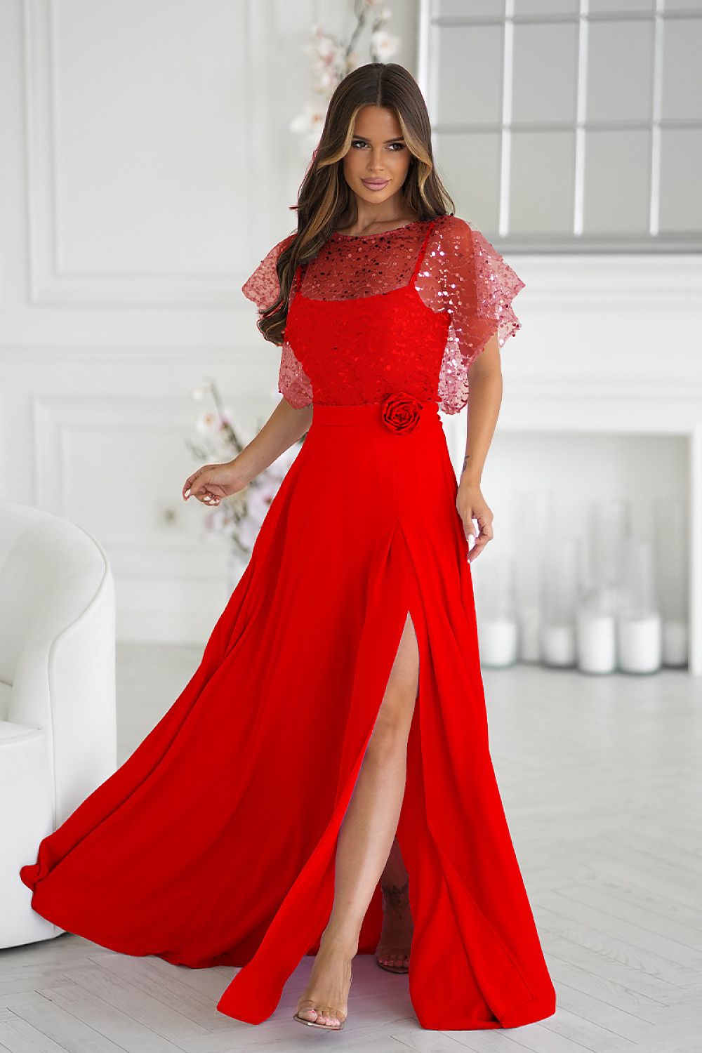 Long dress model 219685 Bicotone - ELEMODA