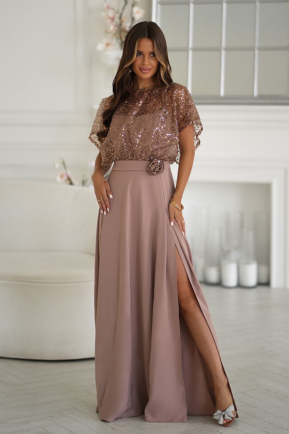 Long dress model 219685 Bicotone - ELEMODA
