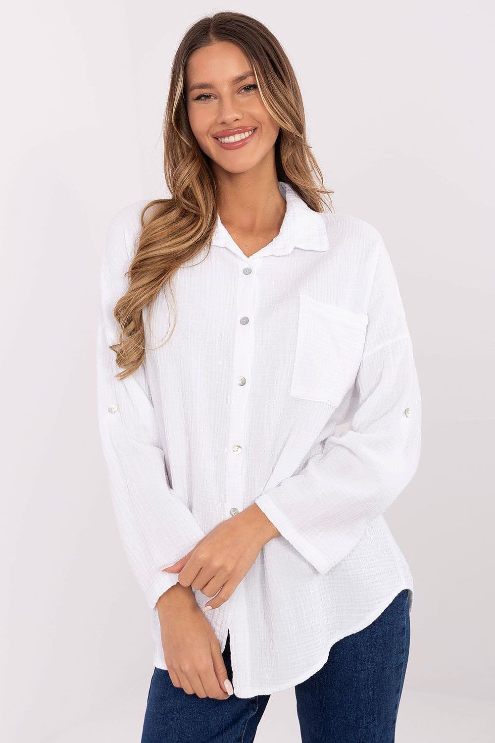 Long sleeve shirt model 210007 Italy Moda - ELEMODA