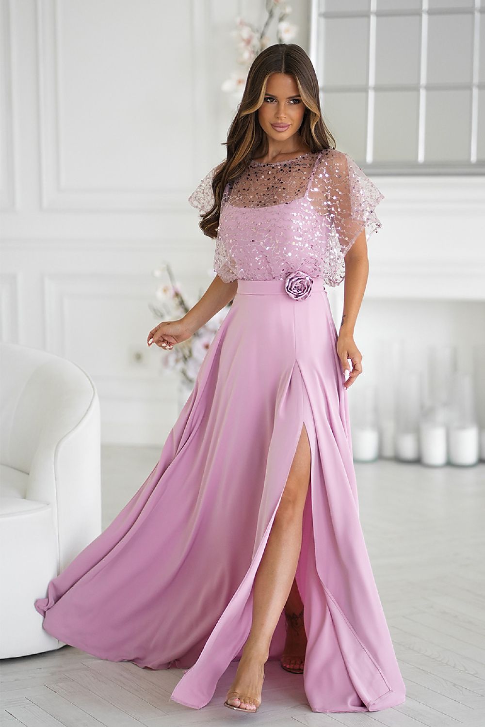 Long dress model 219685 Bicotone - ELEMODA