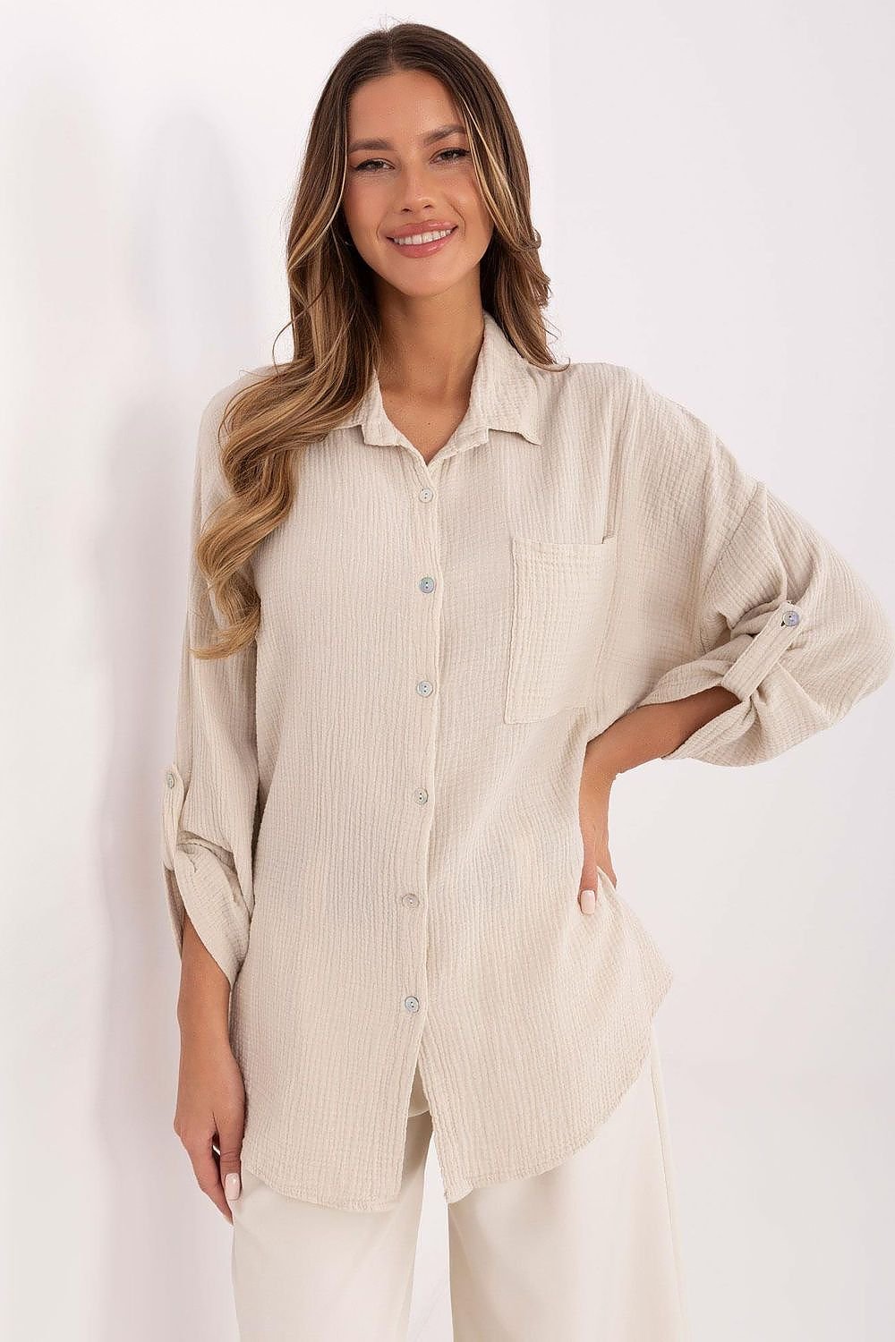 Long sleeve shirt model 210007 Italy Moda - ELEMODA