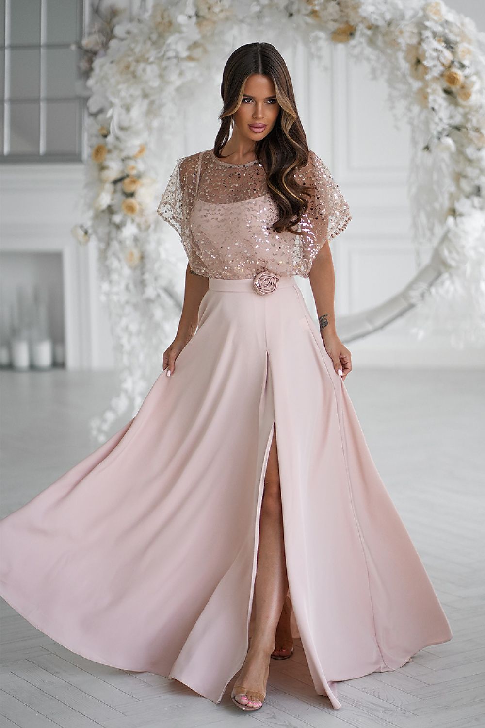 Long dress model 219685 Bicotone - ELEMODA