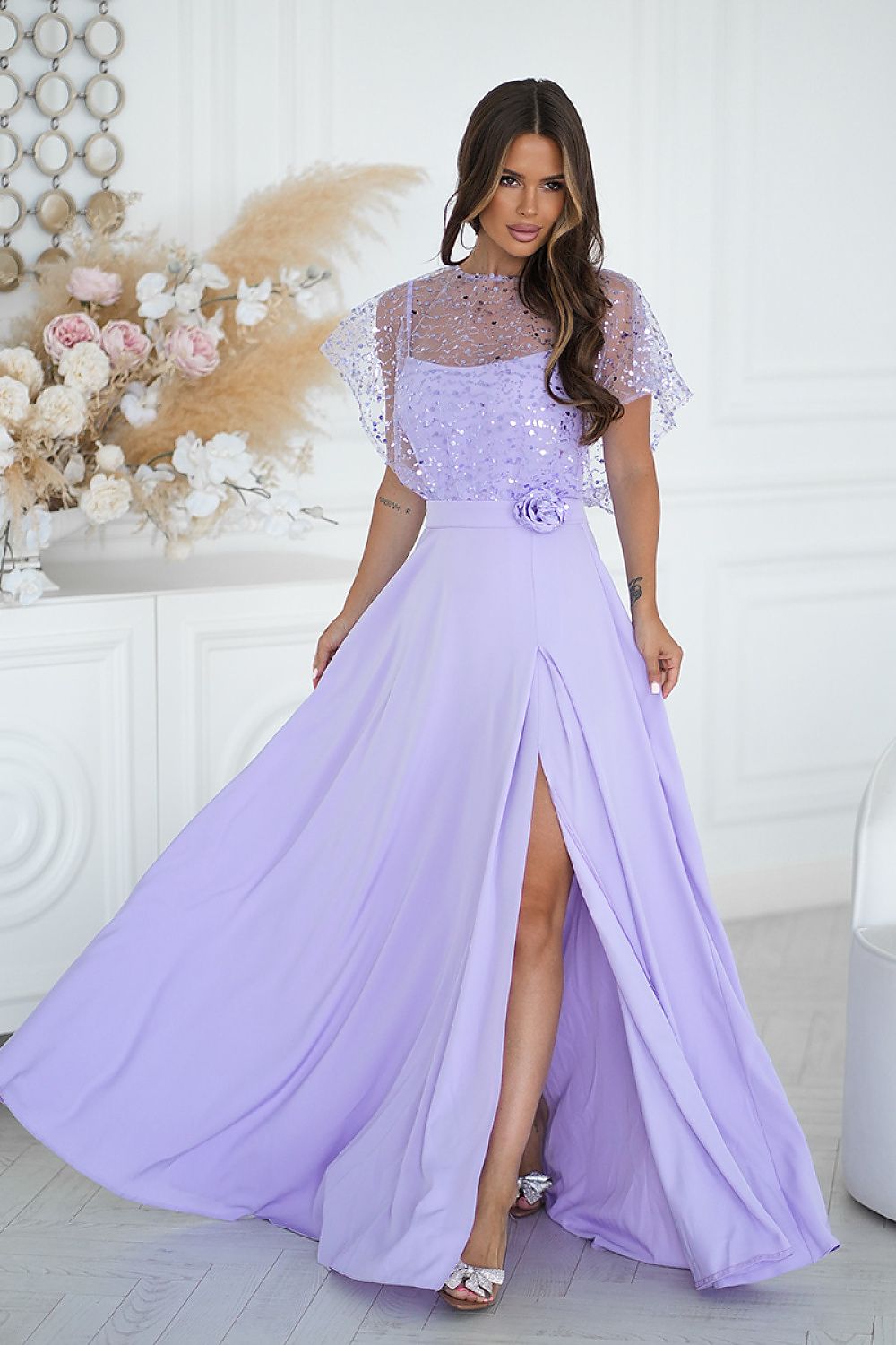 Long dress model 219685 Bicotone - ELEMODA