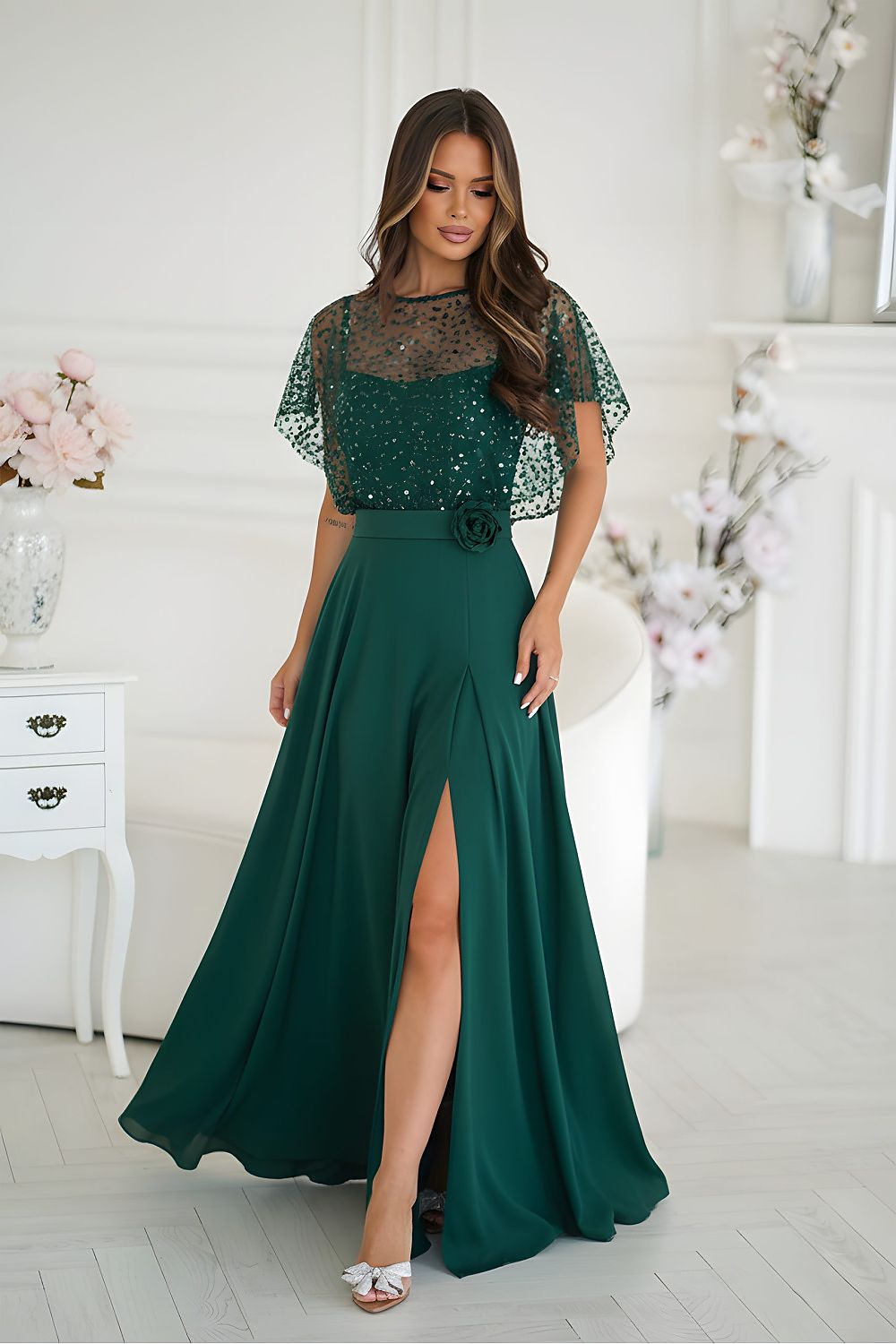 Long dress model 219685 Bicotone - ELEMODA