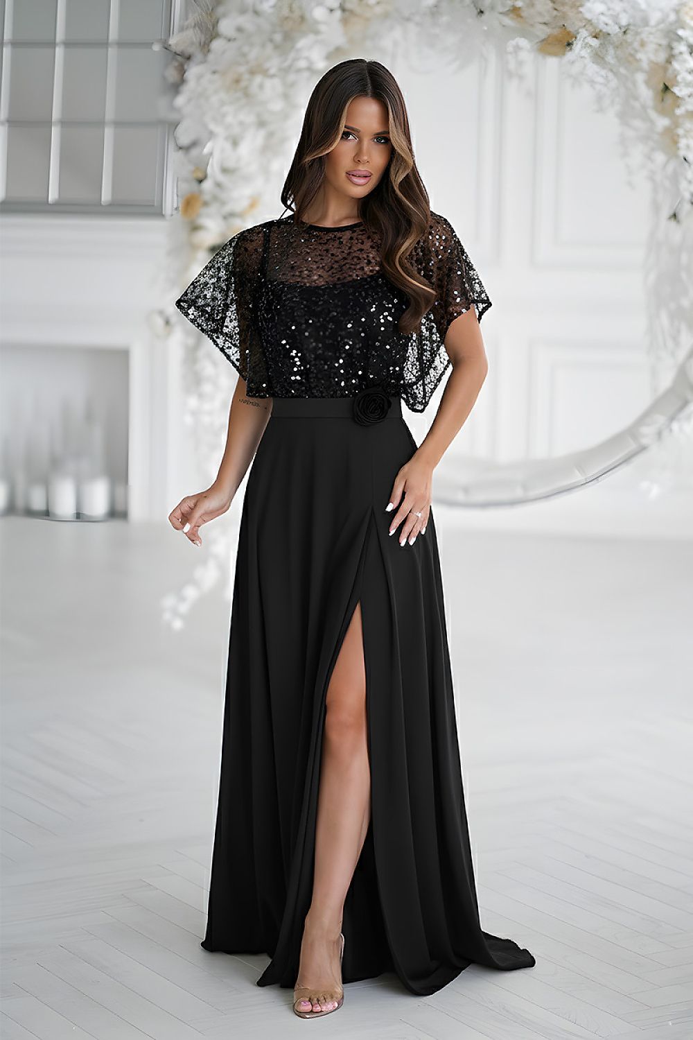 Long dress model 219685 Bicotone - ELEMODA
