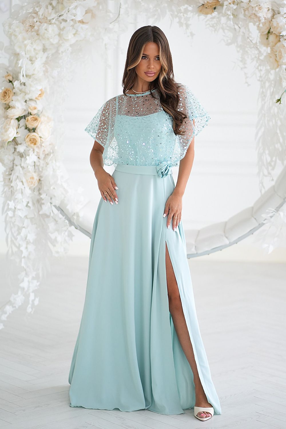 Long dress model 219685 Bicotone - ELEMODA