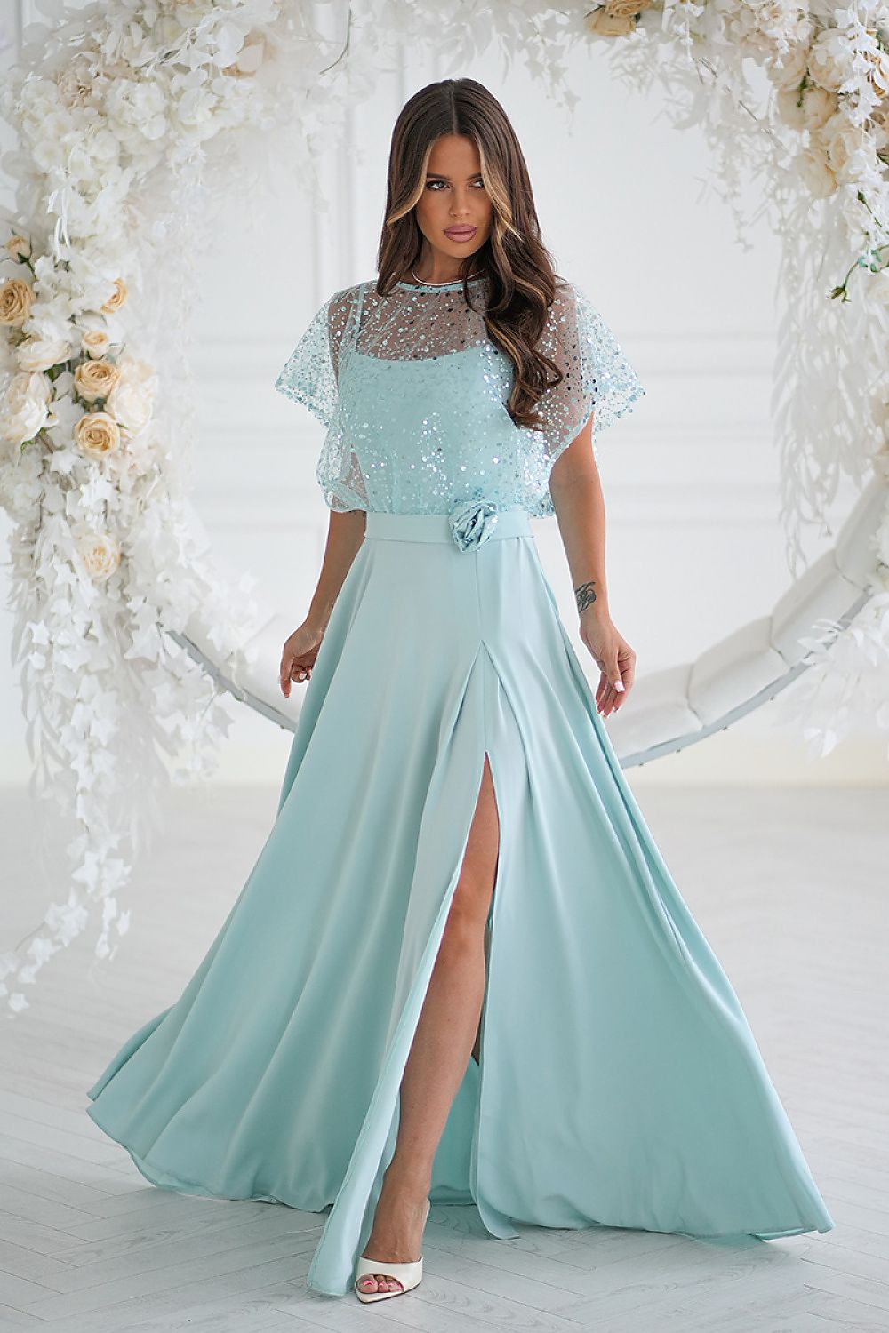 Long dress model 219685 Bicotone - ELEMODA