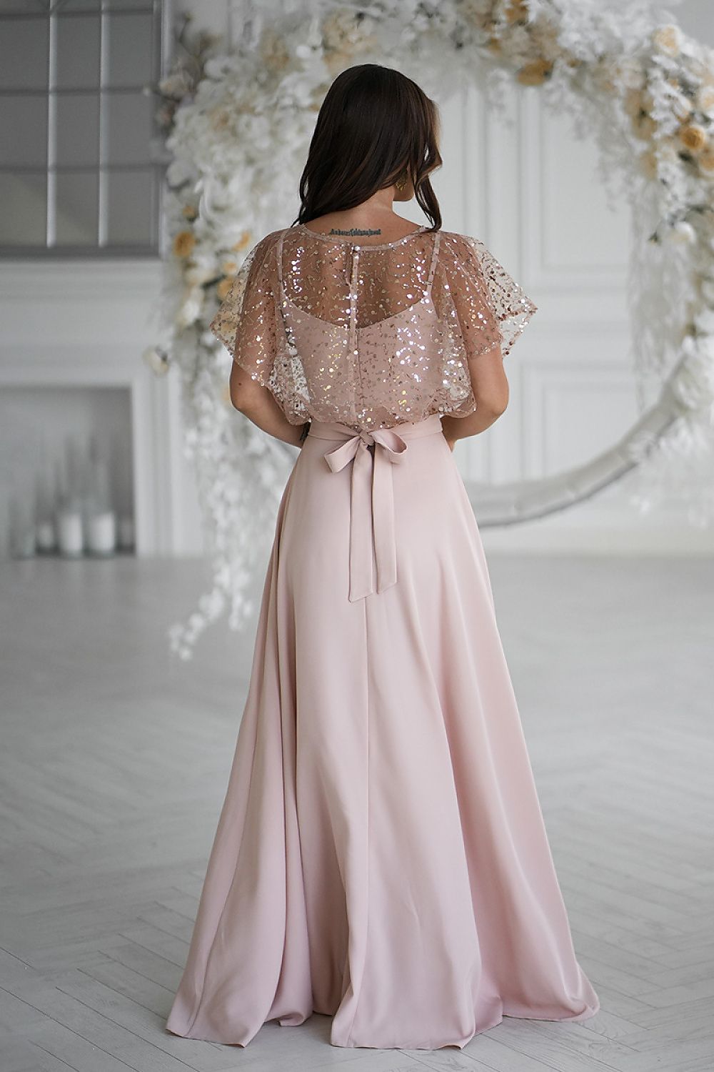 Long dress model 219685 Bicotone - ELEMODA