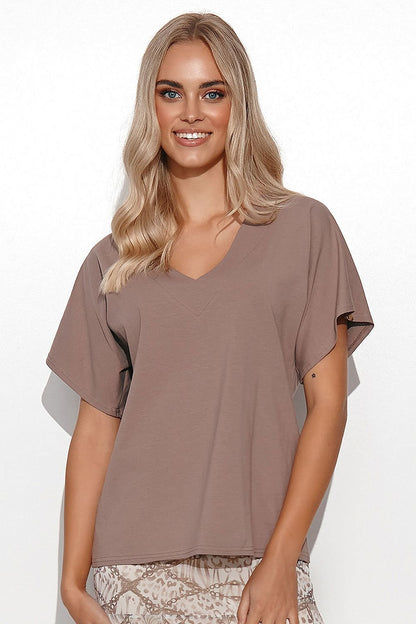 Blouse model 178562 Makadamia - ELEMODA