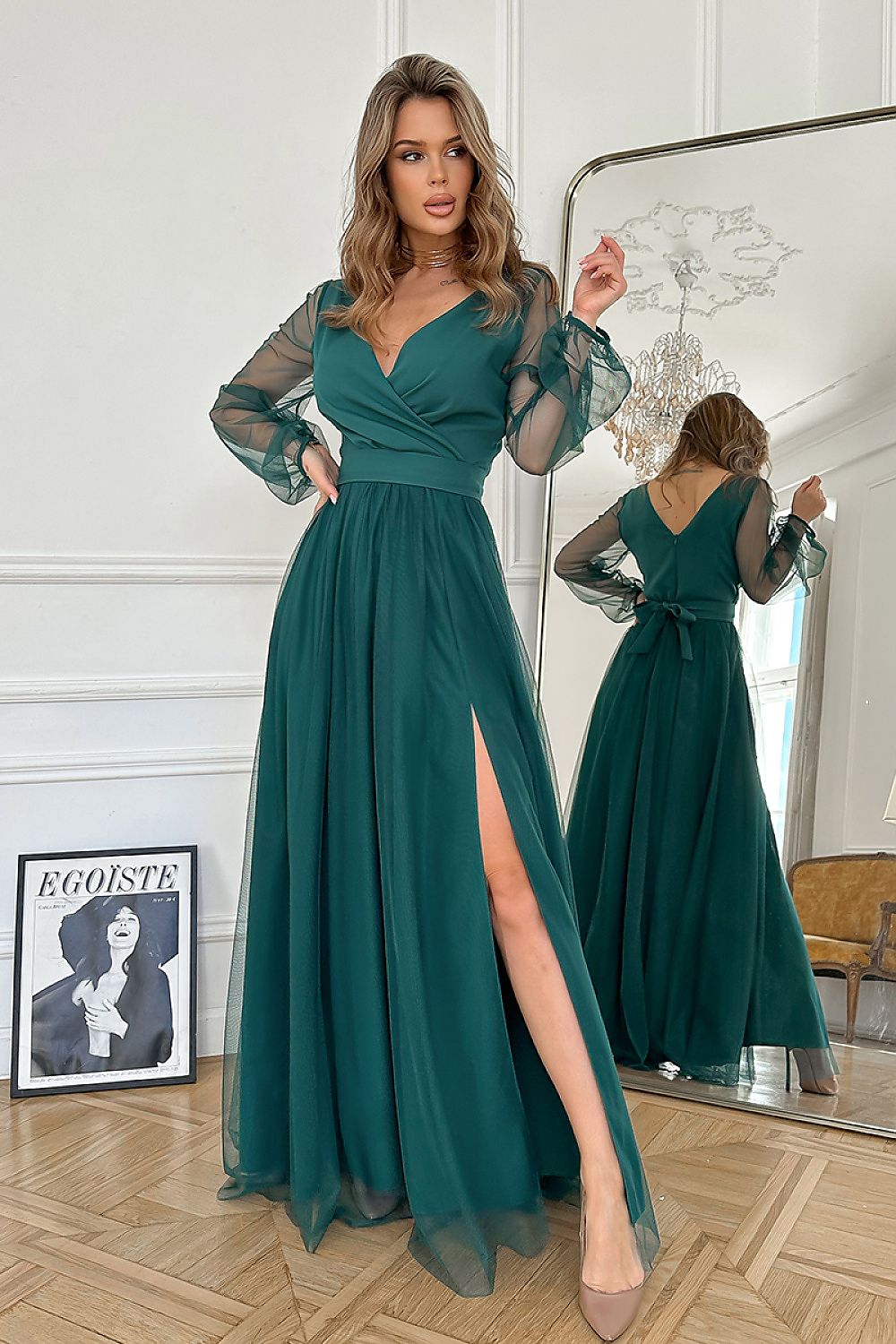 Long dress model 203762 Bicotone - ELEMODA