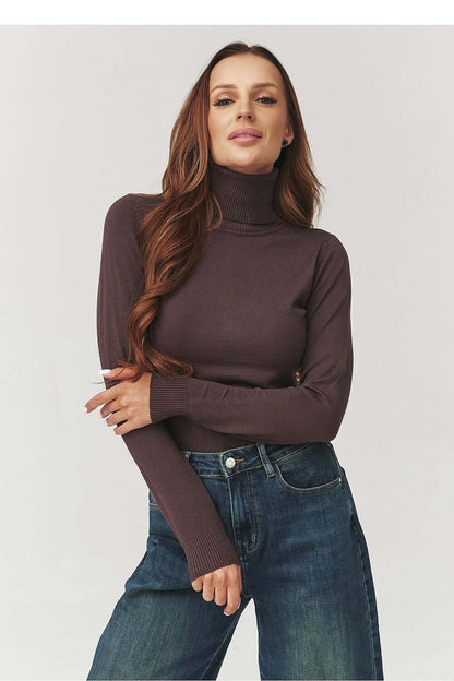 Turtleneck model 219739 Makadamia - ELEMODA