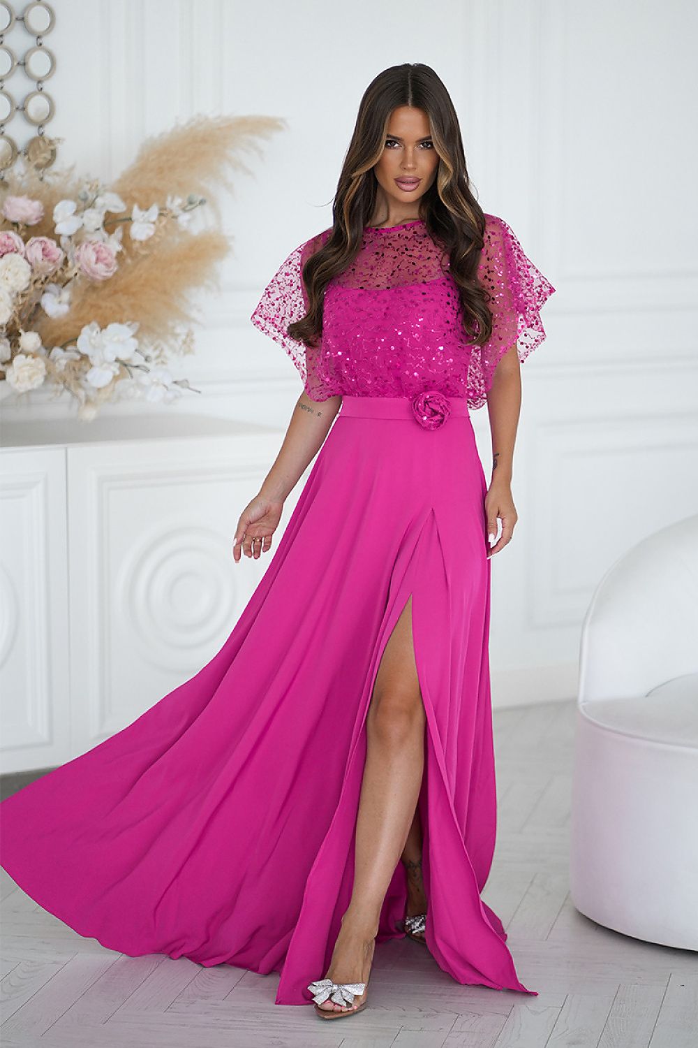 Long dress model 219685 Bicotone - ELEMODA