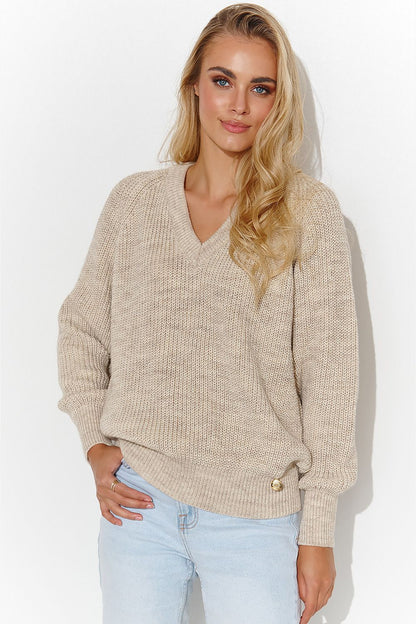 Jumper model 184780 Makadamia - ELEMODA