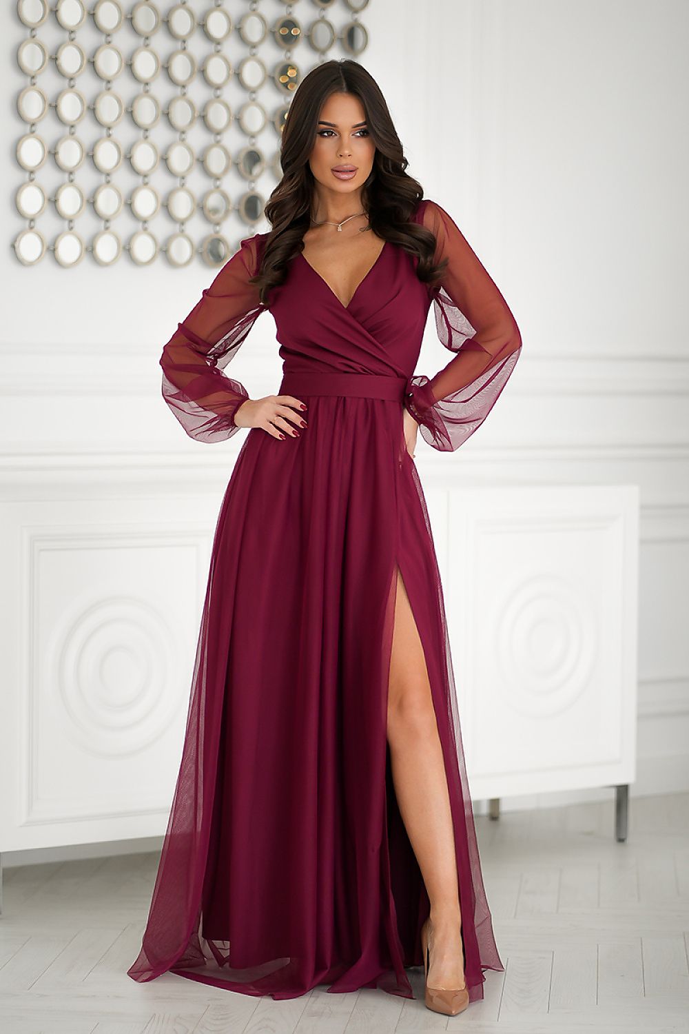 Long dress model 203762 Bicotone - ELEMODA