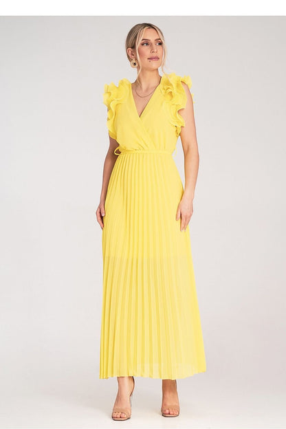 Maxiklänning med Omlotturringning och Dekorativa Volanger - 214769 Figl - ELEMODA