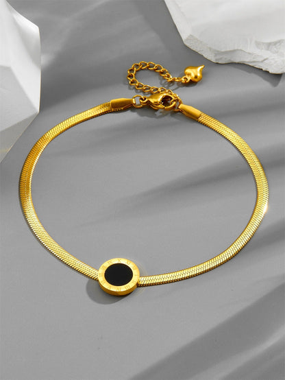 18K gold light luxury exquisite Roman numeral bracelet - ELEMODA