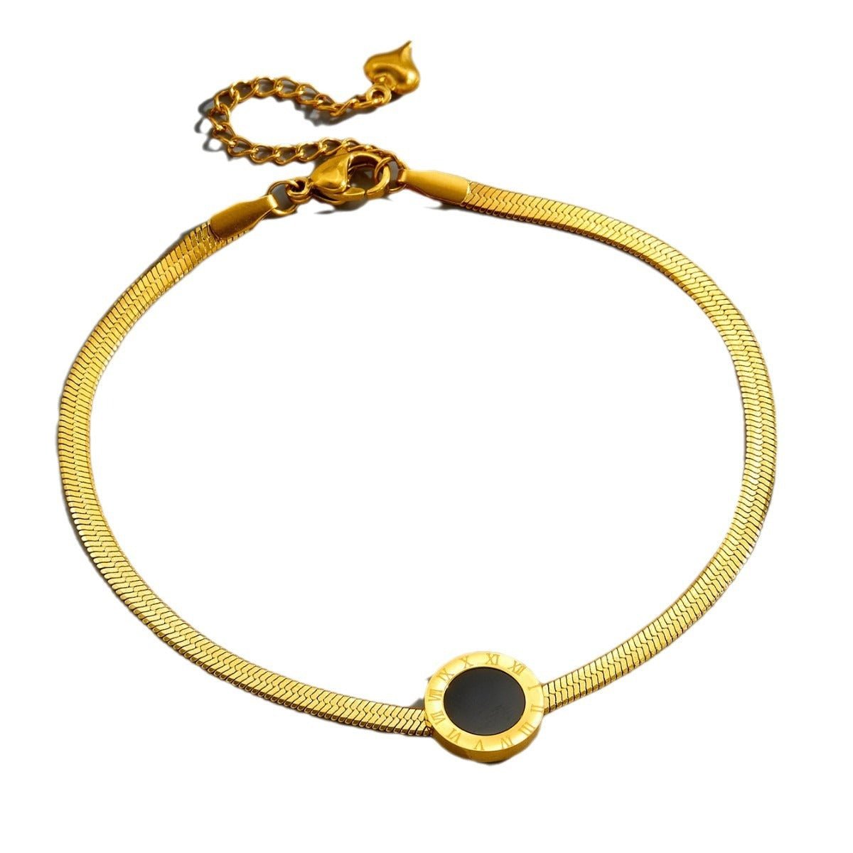 18K gold light luxury exquisite Roman numeral bracelet - ELEMODA