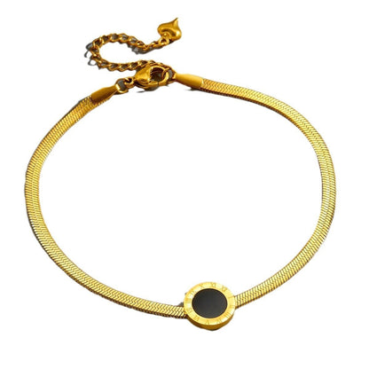 18K gold light luxury exquisite Roman numeral bracelet - ELEMODA