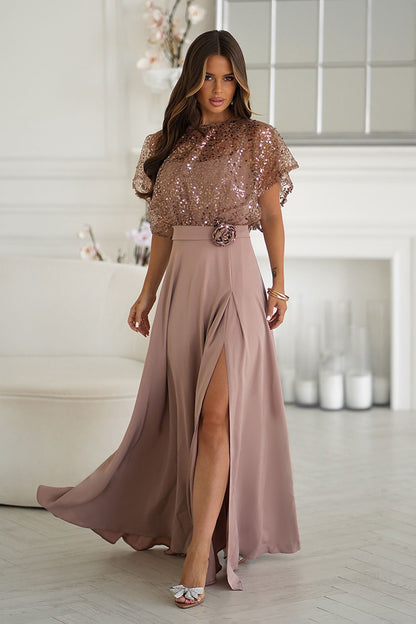 Long dress model 219685 Bicotone - ELEMODA