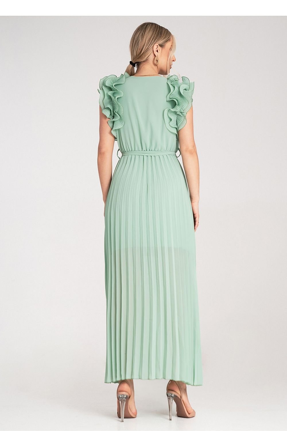 Maxiklänning med Omlotturringning och Dekorativa Volanger - 214769 Figl - ELEMODA