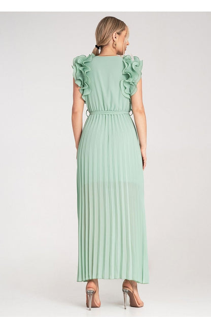 Maxiklänning med Omlotturringning och Dekorativa Volanger - 214769 Figl - ELEMODA